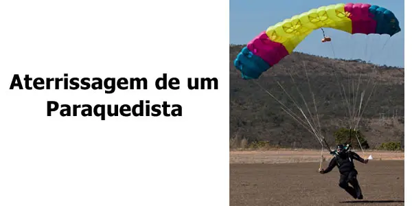 Aterrissagem de um paraquedista
