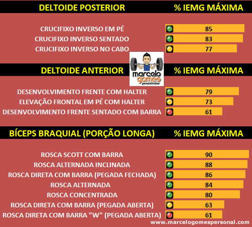 Deltoide Posterior, Deltoide Anterior e Bíceps Braquial Porção Longa (Eletromiografia e Ativação Muscular)