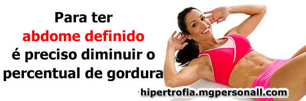 Abdome definido = menor percentual de gordura - treino para mulheres