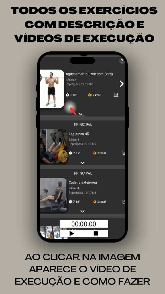 aplicativo de treino online de todos os exercícios com descrição e vídeos de execução